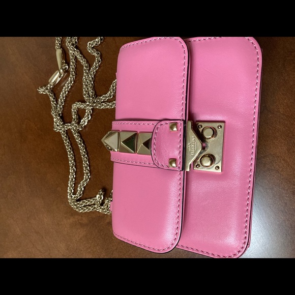 SOLD - Valentino Garavani mini glam lock rockstud shoulder bag in pink - Picture 9 of 12